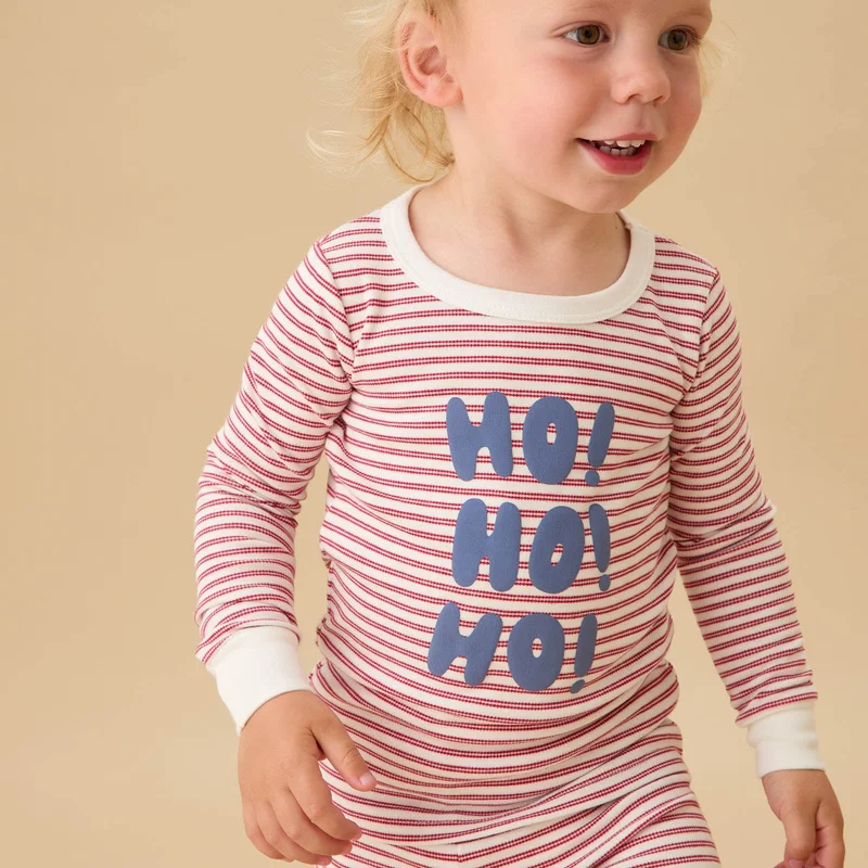 Image of Ho Ho Ho Red Stripe Pajama Set