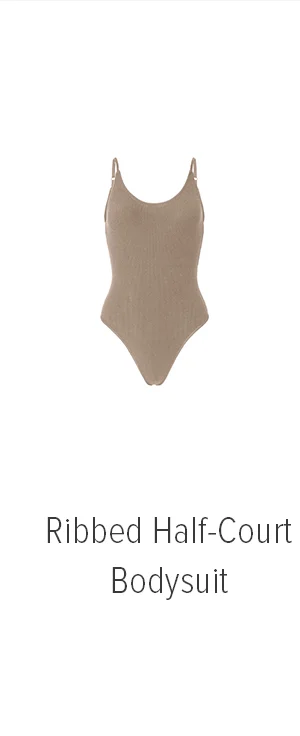 RIBBED HALF-COURT BODYSUIT