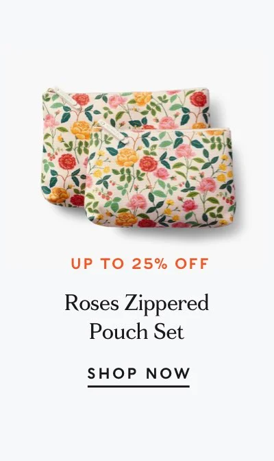 Roses Zippered Pouch Set