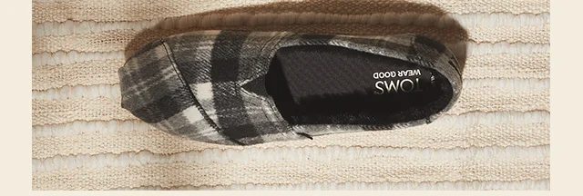 Alpargata Grey Plaid with Faux Fur