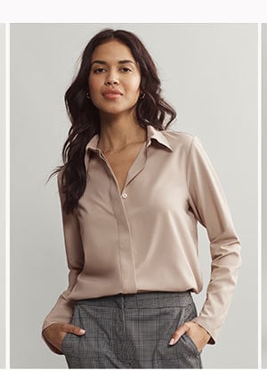 Mirage Button Up: Taupe