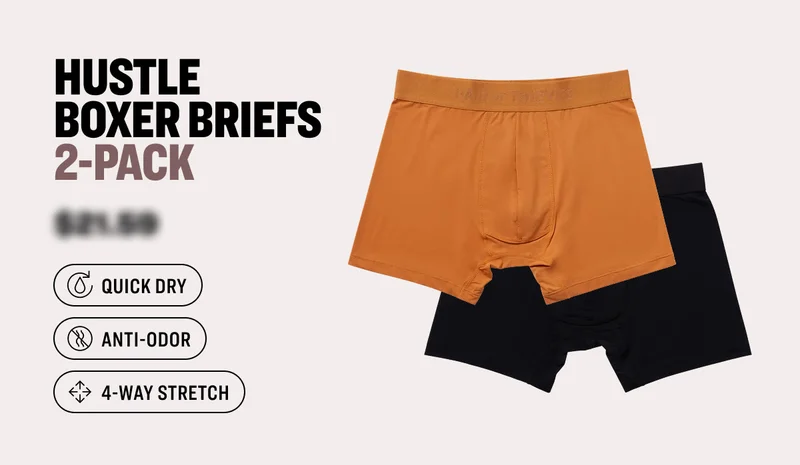 hustle boxer briefs 2-pack $21.59 Quick Dry anti-odor 4-way stretch