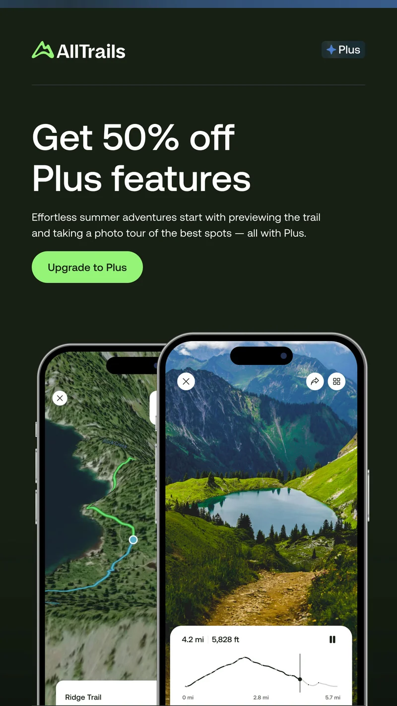 Save 50%. Effortless summer adventures start with previewing the trail and taking a photo tour of the best spots — all with Plus.