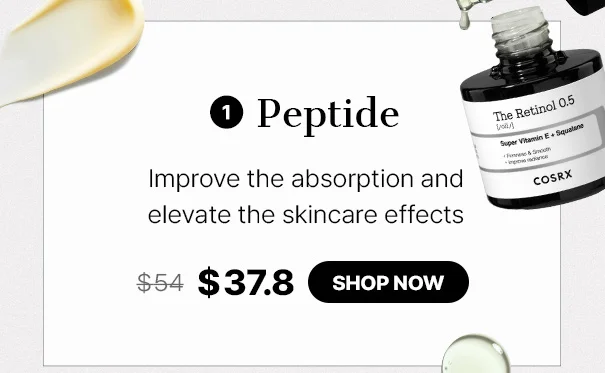 1. with Peptide. Improve the absorption and elevate the skincare effects
