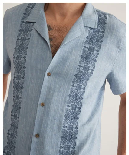 Stretch Selvage Embroidered Resort Shirt