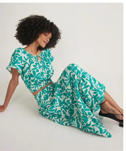 Corinne Double Cloth Maxi Skirt