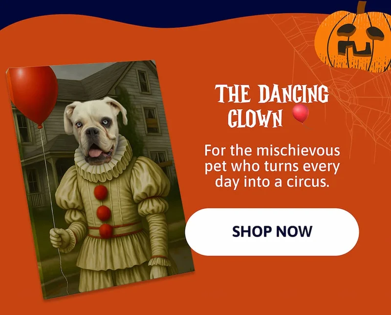 The Dancing Clown 🎈 For the mischievous pet who turns every day into a circus.