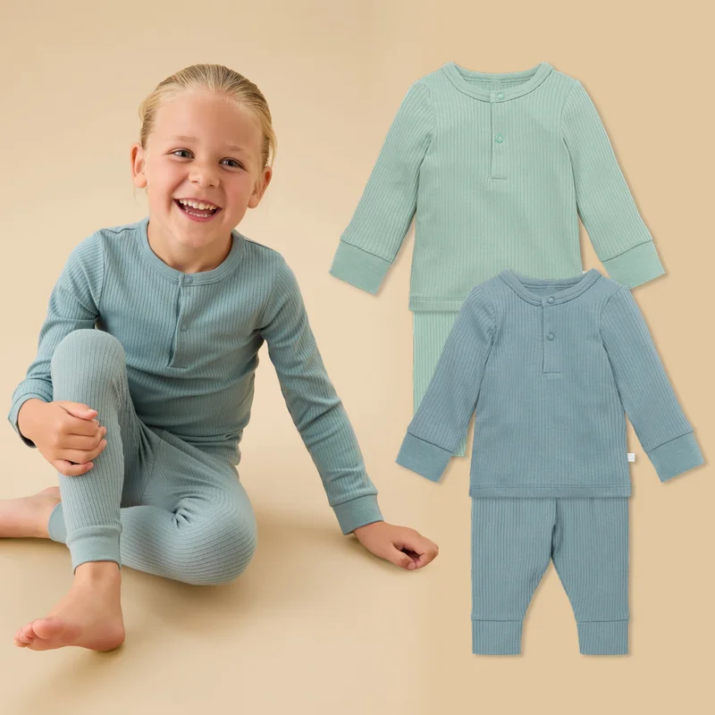 Image of Ribbed Pajama Set 2 Pack