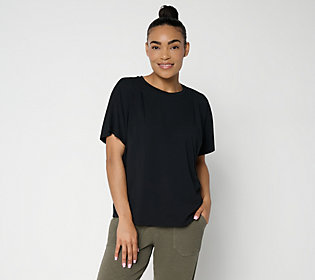 AnyBody Cozy Knit Jersey Dolman Tee with Shoulder Darts