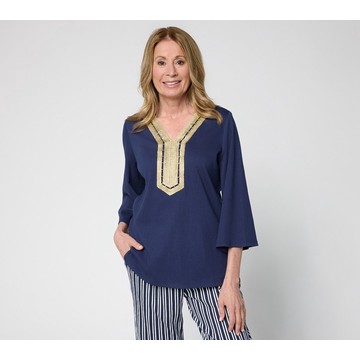 Belle by Kim Gravel Packabelle Slay the Vacay Glam Trim Top