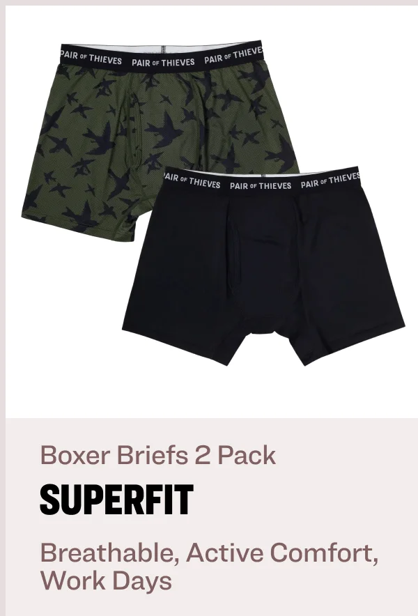 Boxer Briefs 2 Pack Superfit Breathable, Active Comfort, Work Days