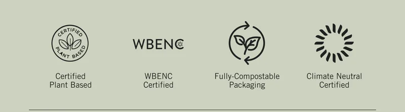 Certified Plant Based. WBE NC Certified. Fully-Compostable Packaging. Climate Neutral Certified.