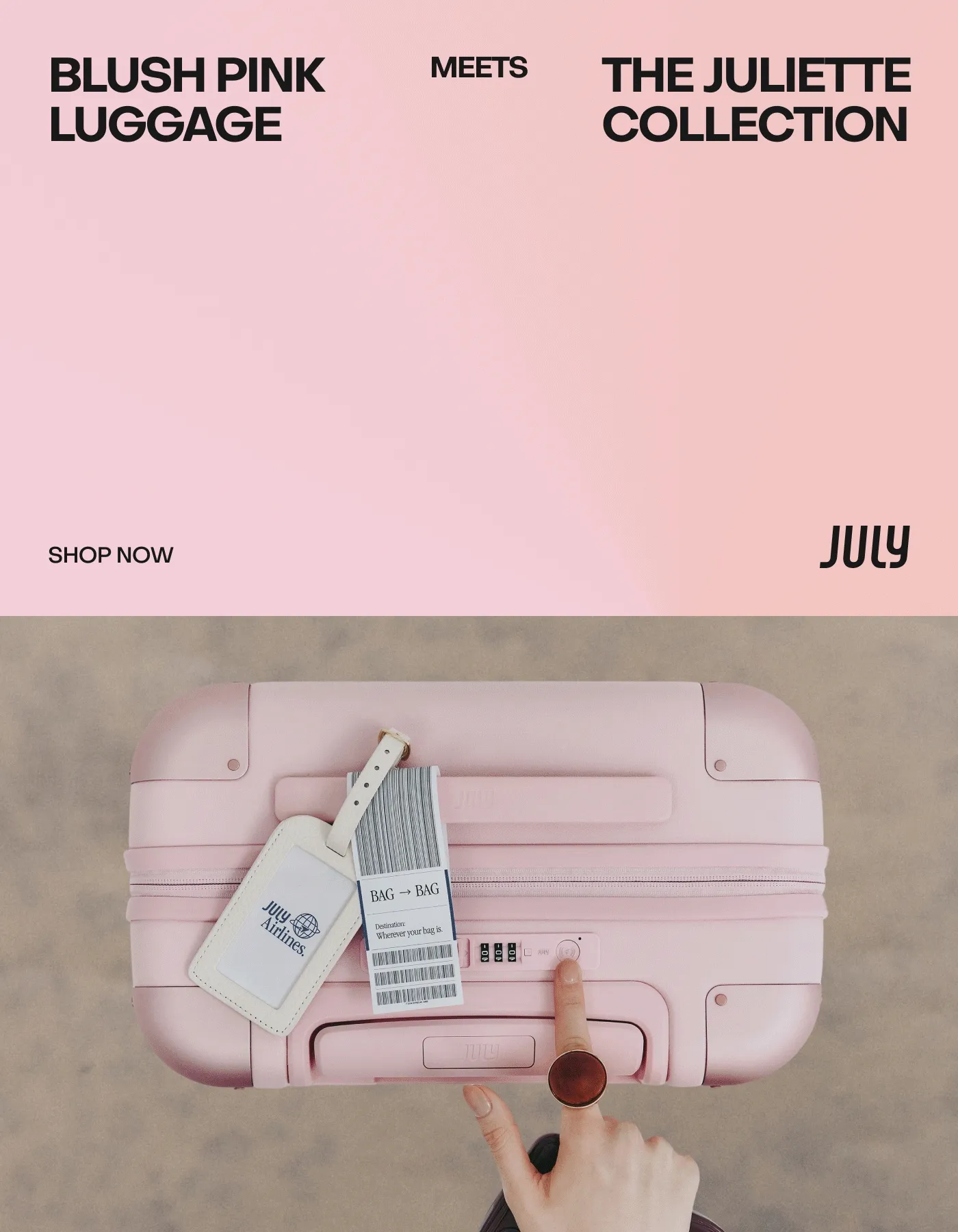 Blush Pink Luggage Meets The Juliette Collection