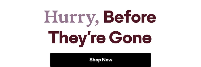 HURRY, BEFORE THEY'RE GONE | SHOP NOW