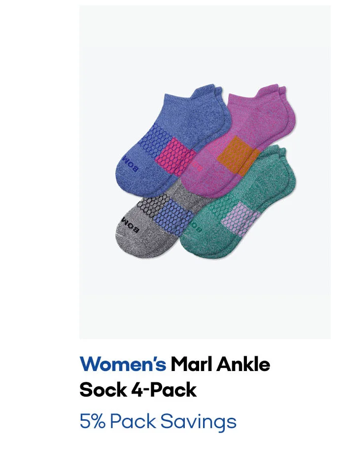 Women's Marl Ankle Sock 4-pack | 5% pack Savings