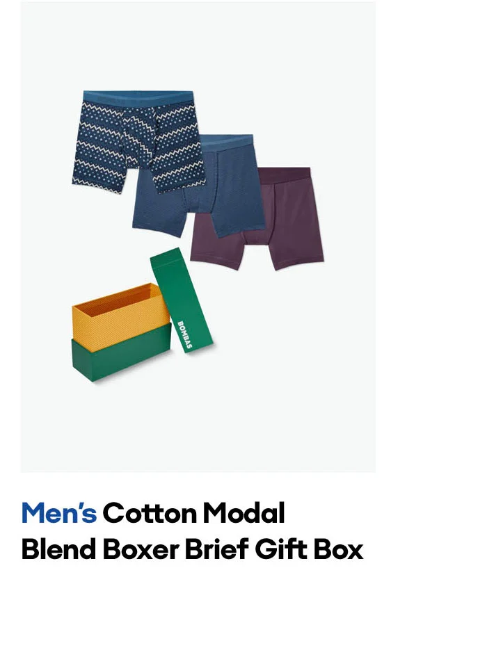 MEN'S COTTON MODAL BLEND BOXER BRIEF GIFT BOX
