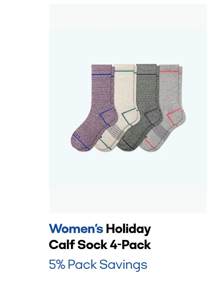 Women's Holiday Calf Sock 4-Pack | 5% Pack Savings