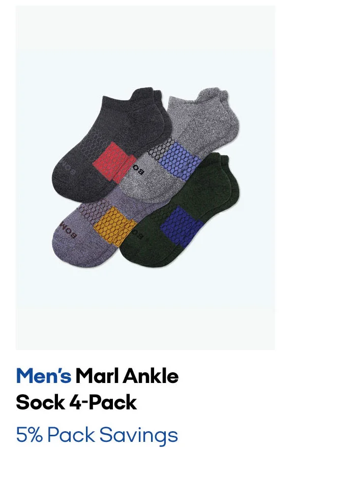Men's Marl Ankle Sock 4-Pack | 5% Pack Savings