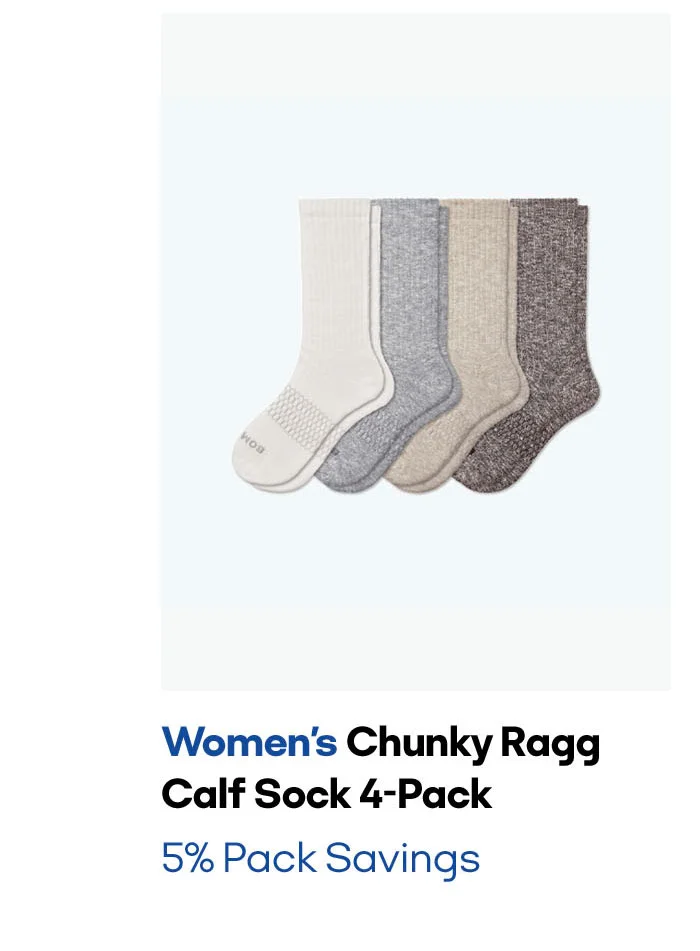 Women's Chunky Ragg Calf Sock 4-Pack | 5% Pack Savings