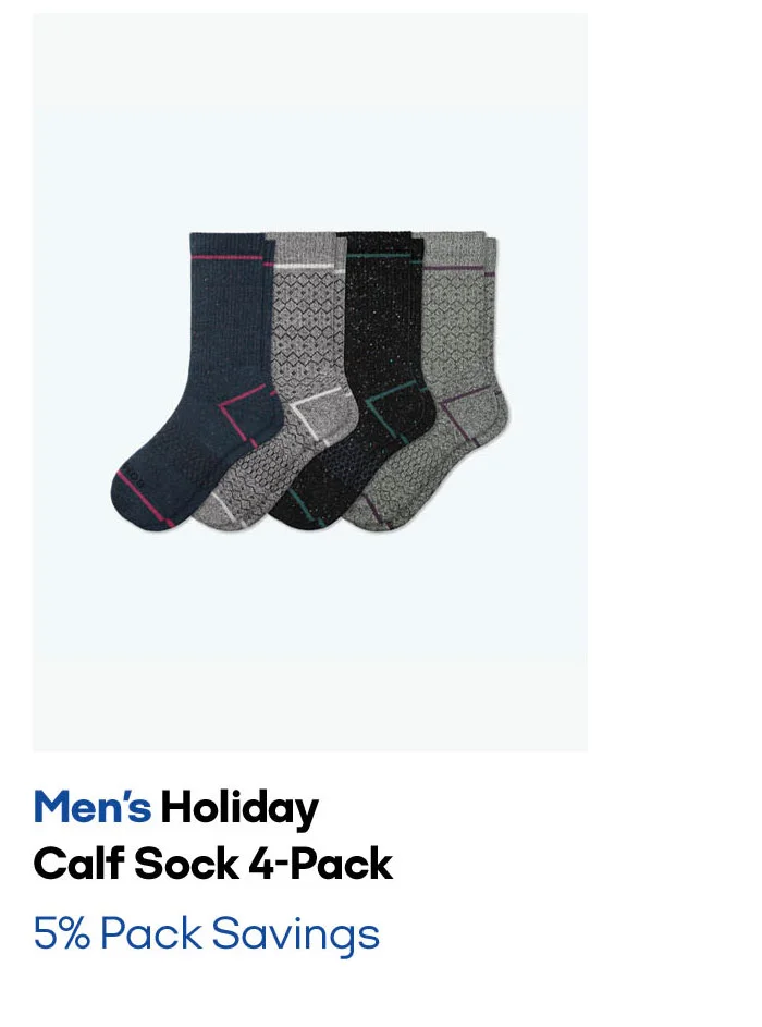 Men's Holiday Calf Sock 4-Pack | 5% Pack Savings