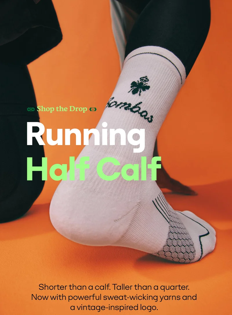 Shop the Drop | Running Half Calf | Shorter than a calf. Taller than a quarter.
    Now with powerful sweat wicking yarns and a vintage-inspired logo.