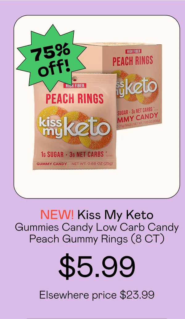 Gummies Candy – Low Carb Candy Peach Gummy Rings (8 CT)