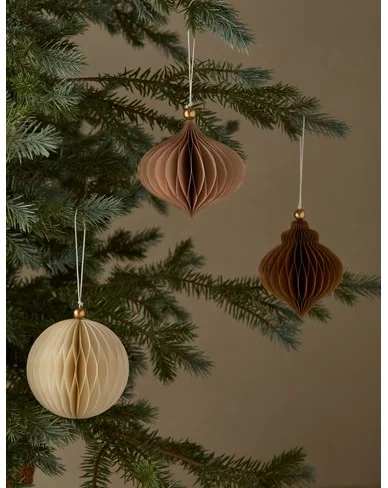 Revel Paper Ornaments (set of 3)-Natural