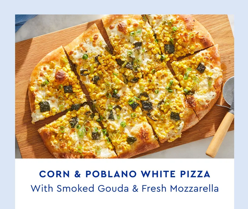 Corn and White Poblano Pizza | ORDER NOW
