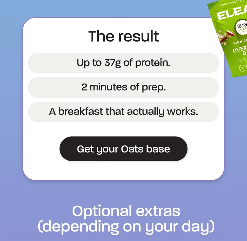 - Up to 37g of protein. - 2 minutes of prep. - A breakfast that actually works.Get your Oats base