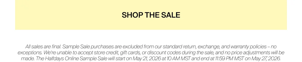 Shop Online Sample Sale