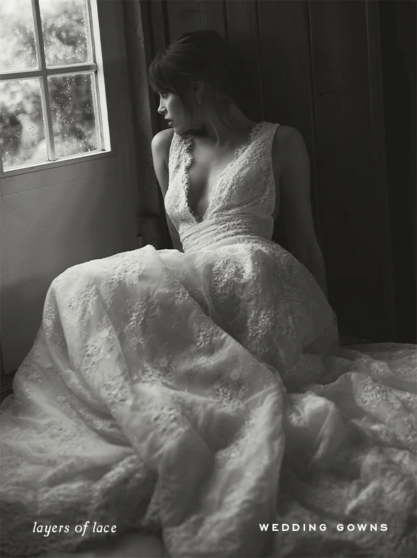 layers of lace Wedding Gowns