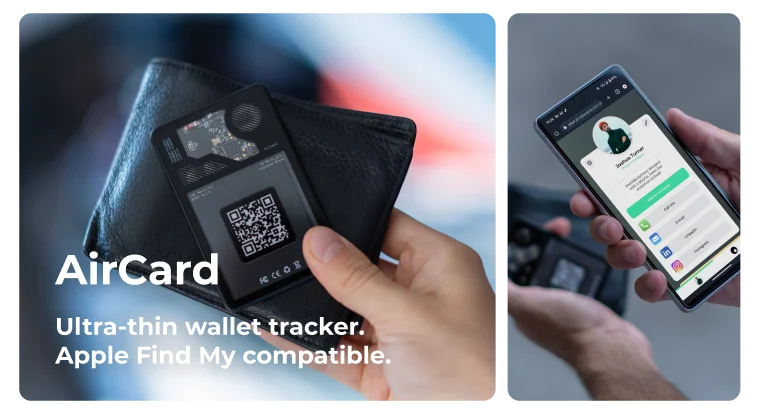 AirCard Ultra-thin wallet tracker. Apple Find My compatible.