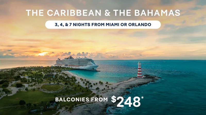 The Caribbean & The Bahamas – 3, 4 & 7 Nights From Miami or Orlando – Click to View Cruises & Book Now