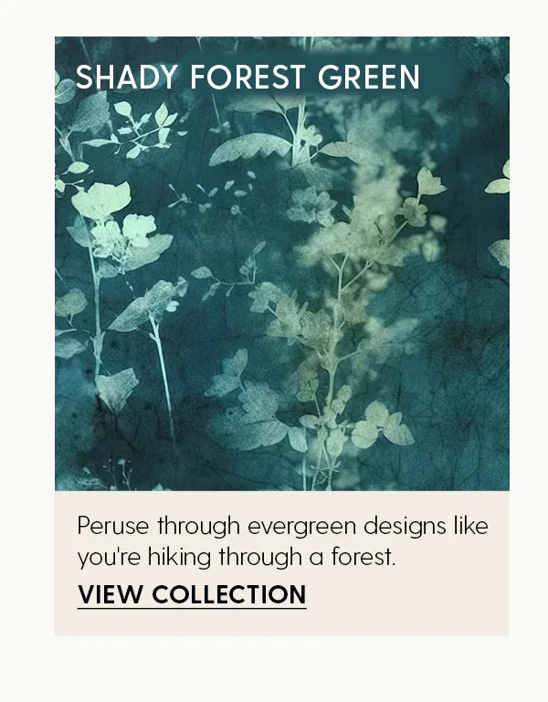 Shady Forest Green | Peruse through evergreen designs like you're hiking though a forest. | View Collection