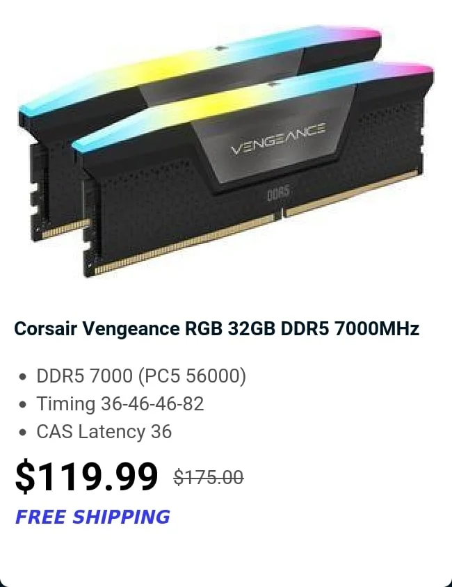 Corsair Vengeance RGB 32GB DDR5 7000MHz