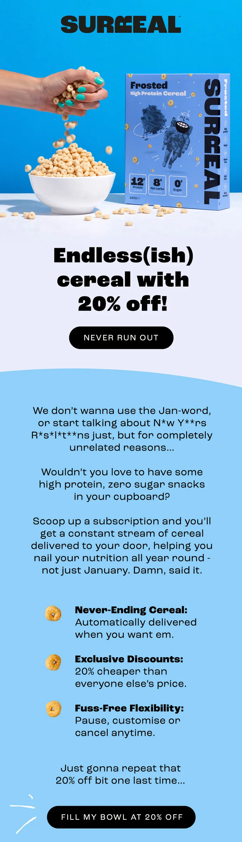 Endless(ish) cereal with 20% off!