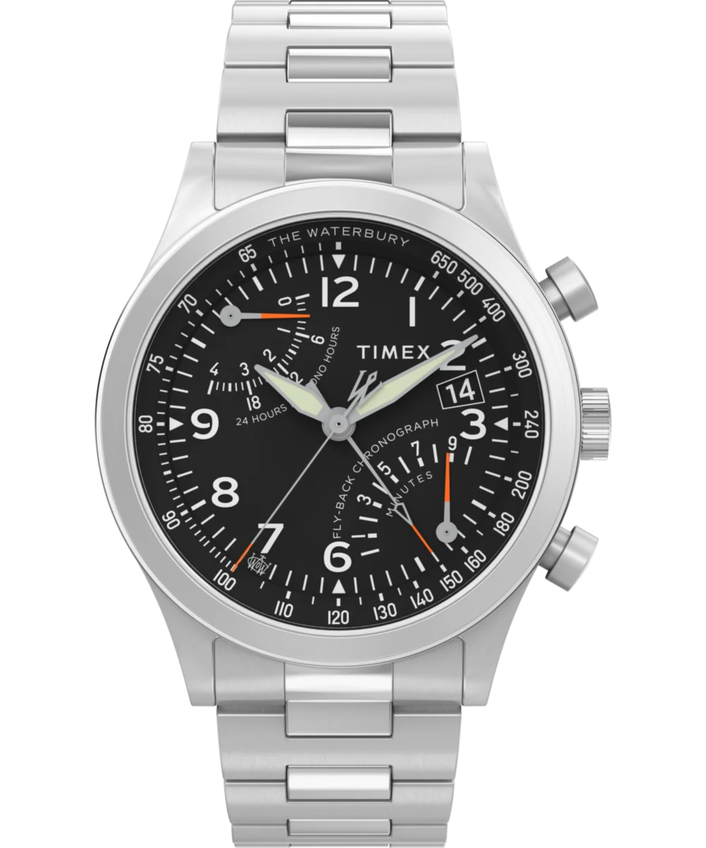 Image of Waterbury Traditional Fly Back Chronograph 43mm Stainless Steel Bracelet Watch