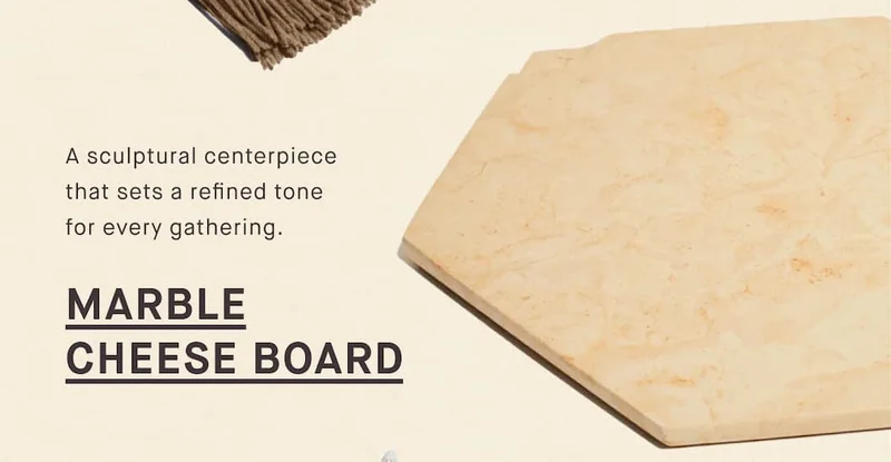 A sculptural centerpiece that sets a refined tone for every gathering. Marble cheese board