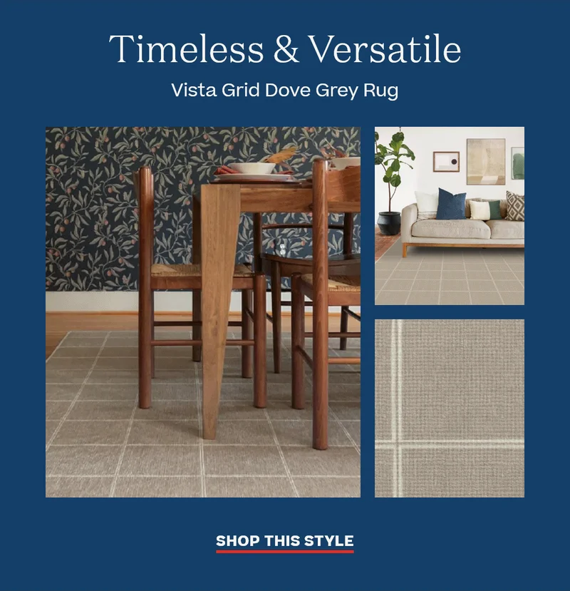 Vista Grid Dove Grey Rug
