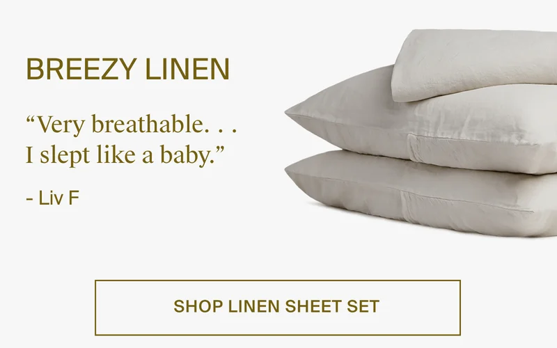 Breezy fabrics. Shop linen sheet set.