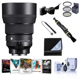 Sigma 85mm f/1.4 DG DN ART Lens for Sony E with PC Software & Accessories Kit
