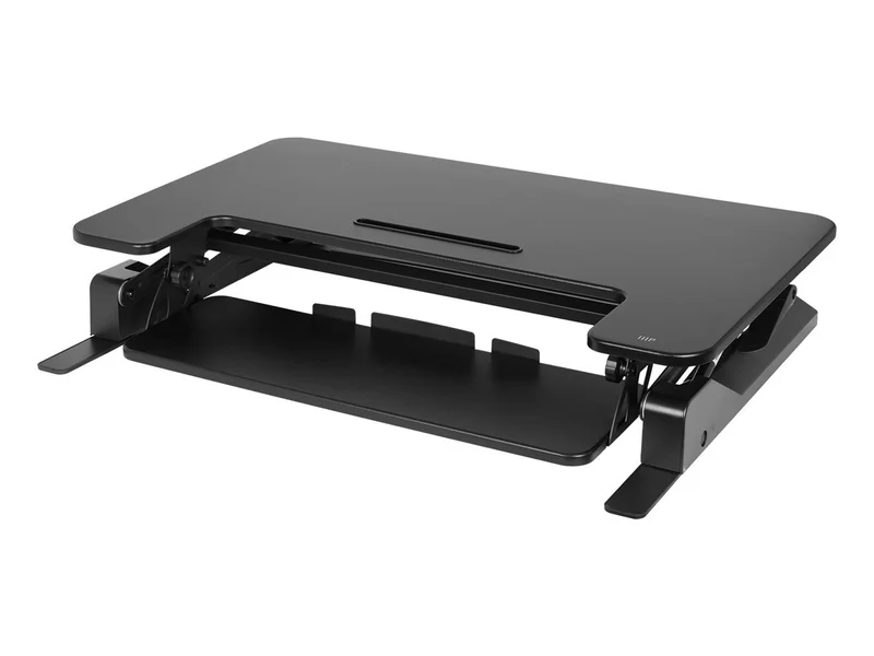 Monoprice Height Adjustable Gas-Spring Dual Handle Sit-Stand 36-Inch Workstation Desk Converter with Keyboard Tray