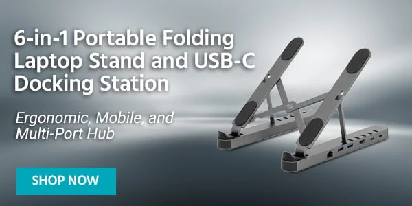 6-in-1 Portable Folding Laptop Stand and USB-C Docking Station Ergonomic, Mobile, and Multi-Port Hub Shop Now