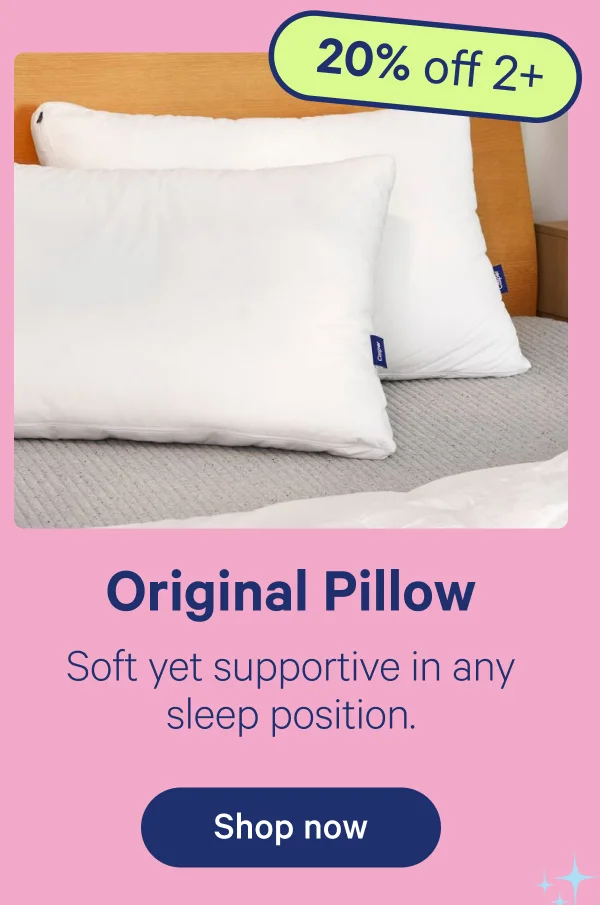 Original Pillow; Soft yet supportive in any sleep position.