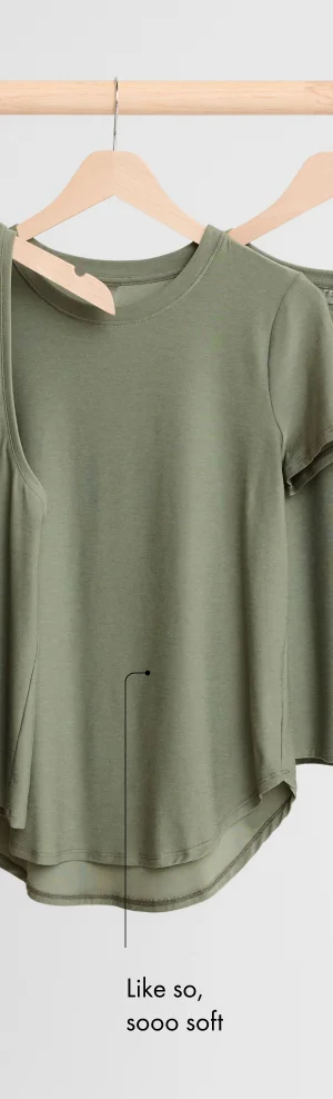 Featherweight On The Down Low Tee in Grey Sage Heather
