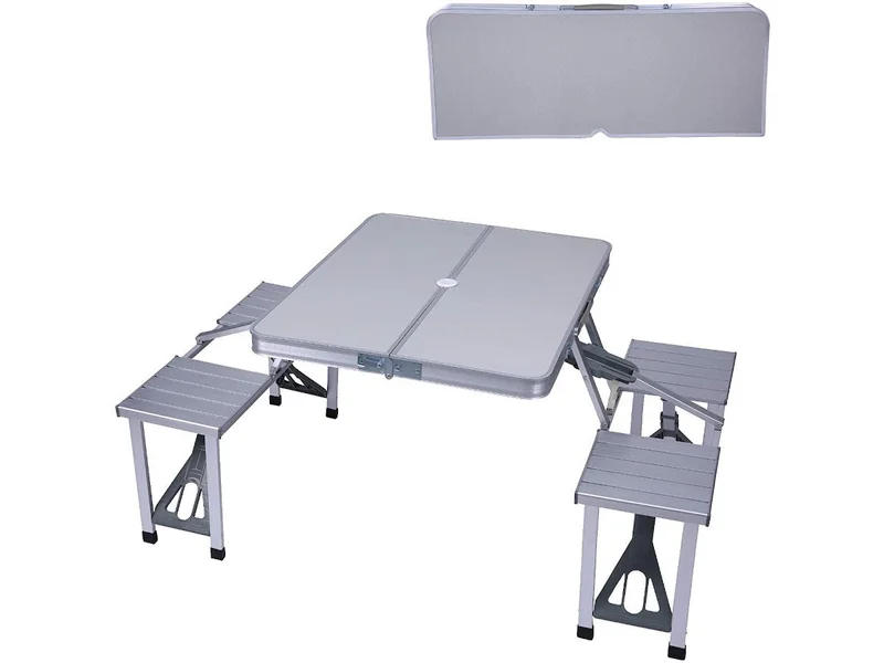 Aluminum Suitcase Portable Camping Picnic Table with 4 Seats