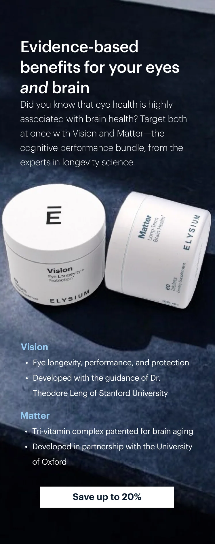 Evidence-based benefits for your eyes and brain | Save up to 20%