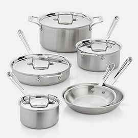 All-Clad d5® Brushed Stainless Steel 10-Piece Cookware Set