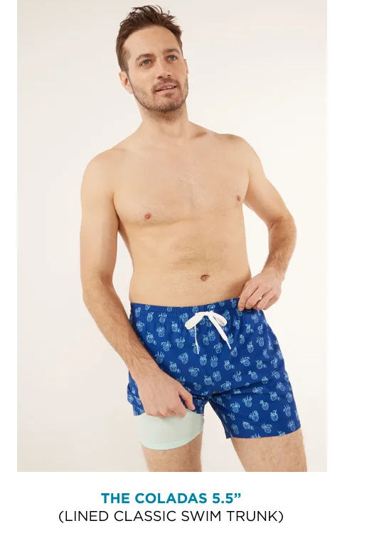 LIned Classic Swim Trunk: The Coladas 5.5''