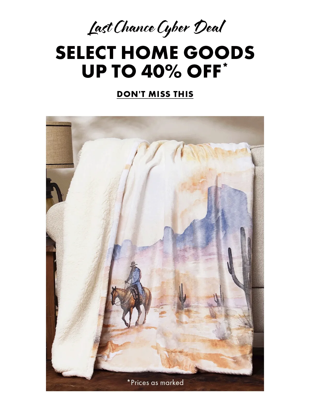 Last Chance Cyber Deal Select HOME GOODS Up to 40% Off*